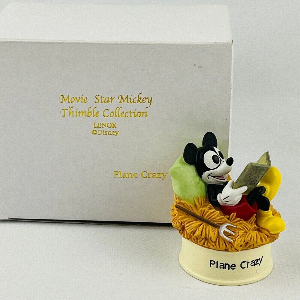 Disney Lenox Plane‎ Crazy Movie Star Mickey Mouse Thimble Collection